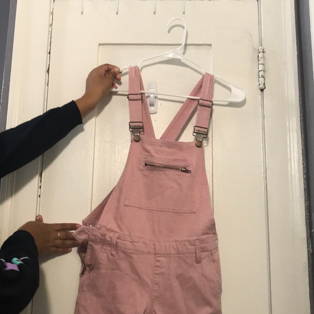 Pink Denim Overalls